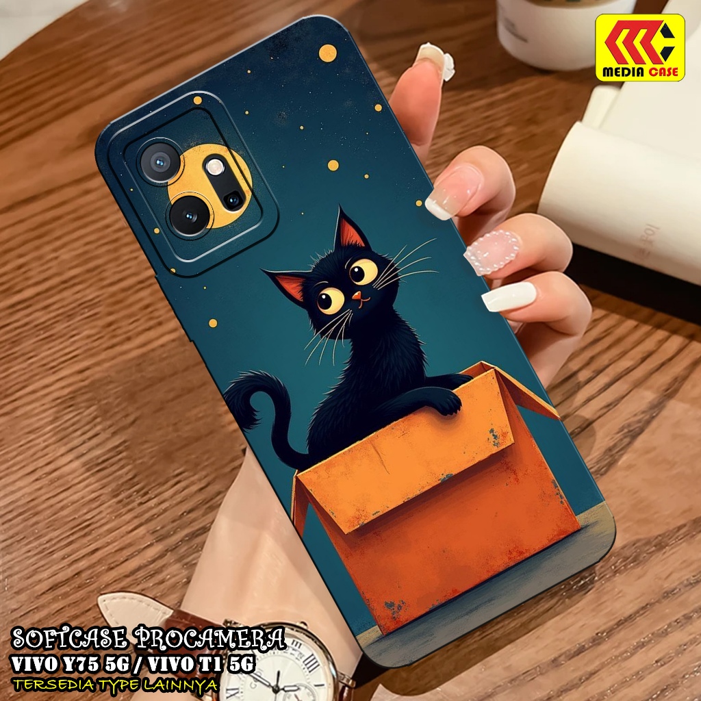 HP เคส VIVO Y75 5G / T1 5G ล่าสุด - เคสแมว - เคส - VIVO T1 5G / Y75 5G Softcase - VIVO Y75 5G / T1 5