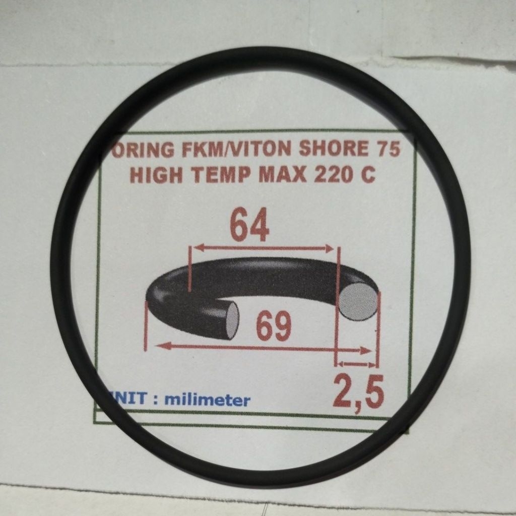 Oring 2.5 x 64 x 69 mm FKM/viton shore 75 เทมสูง 220 กันน้ํามัน NOK