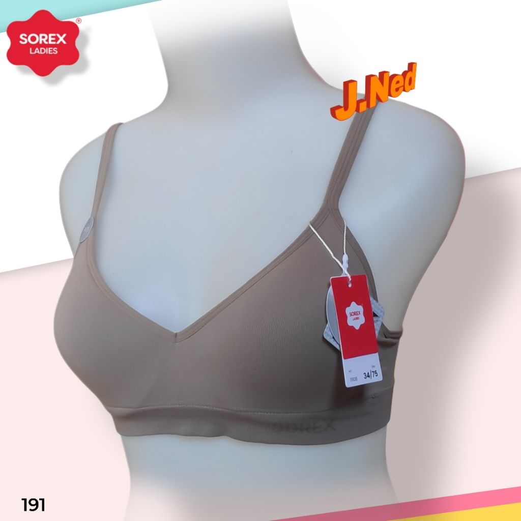 J191 Sorex Foam Bra สําหรับวัยรุ่นและผู้ใหญ่พร้อมถ้วย Underwire B Size 34 - 40 Three Buttons Hook