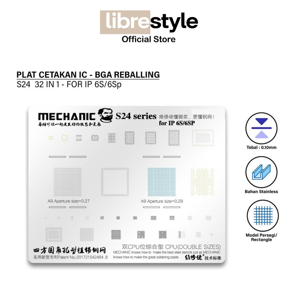 Mechanic S24 0.10 มม. Ic Mold [32 In 1] สําหรับ Iphone 6S/6Sp Original