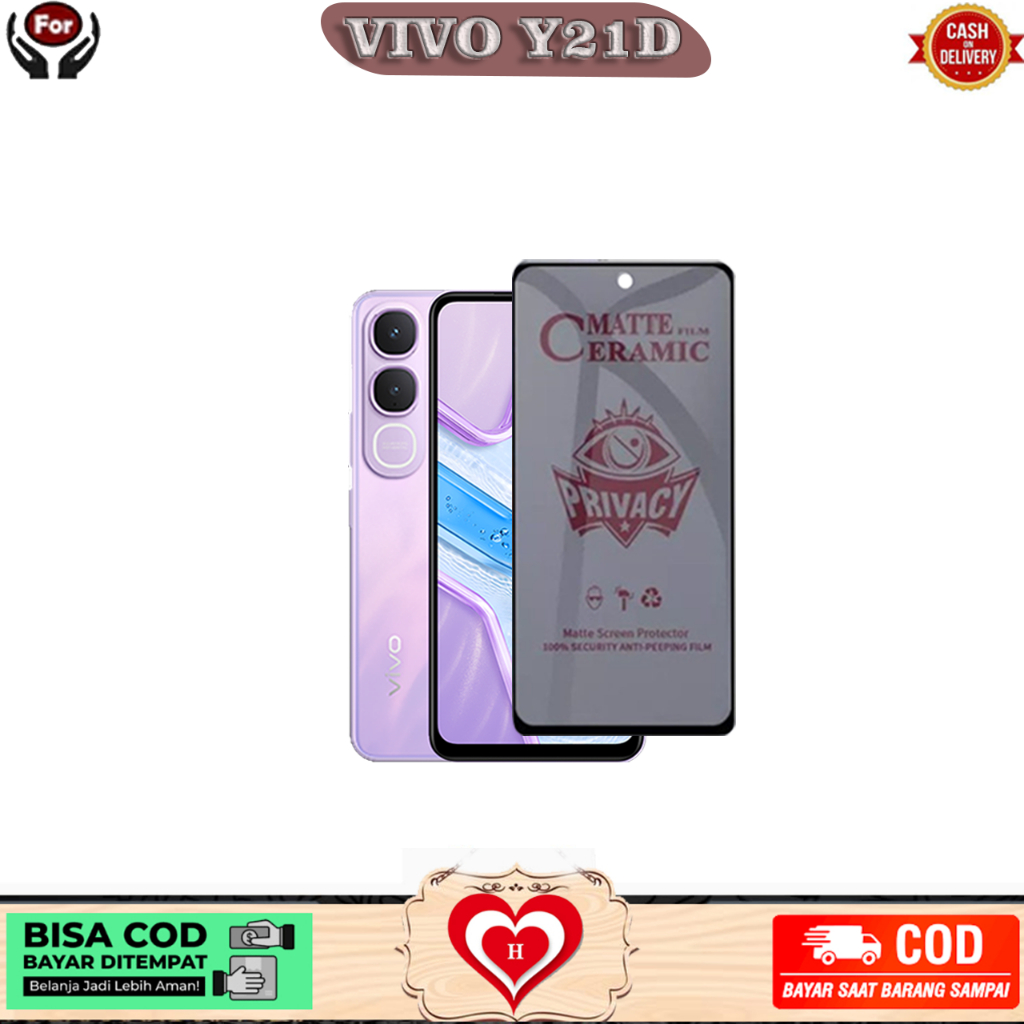 ฟิล์มกระจกนิรภัย PRIVACY VIVO Y21D Y31 SCREEN PROTECTOR ฟิล์มกระจกนิรภัย