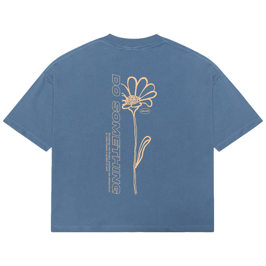 SUNDAYROSE เสื้อยืด Boxy Fit 20s Dosome Steel Blue T-Shirt