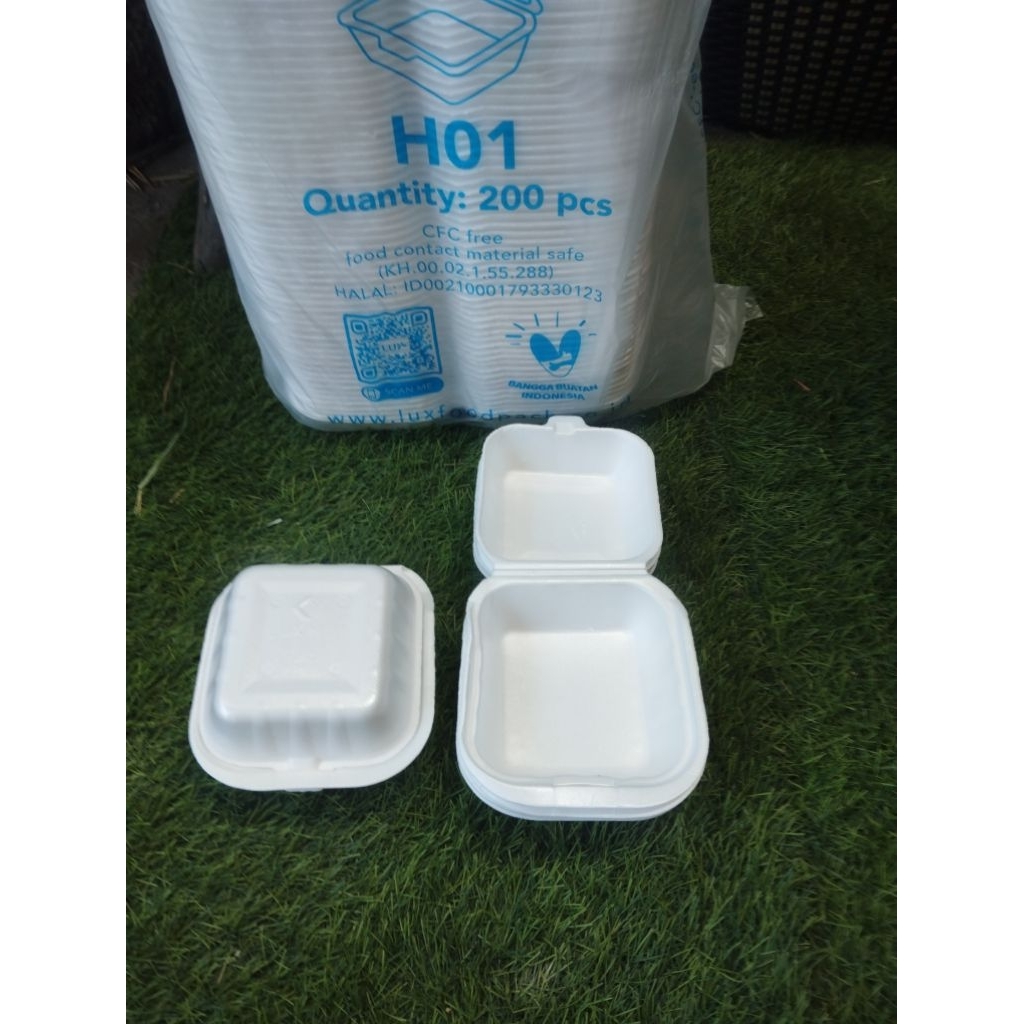 (100 ชิ้น) เบอร์เกอร์โฟม (HO1) ขนาด: 13x13x7 cm/Styrofoam Burger (ราคารวมบับเบิ้ล)