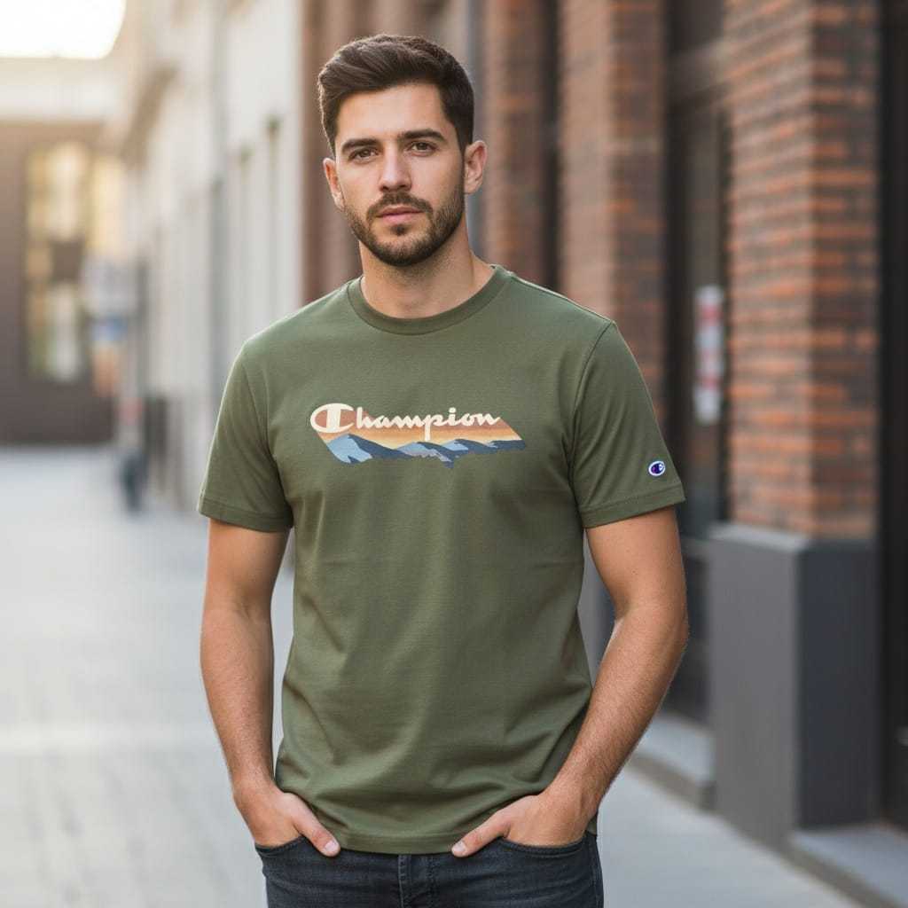 CHMPN Athletic Wear Graphic Tee Green Original Mens T-Shirt