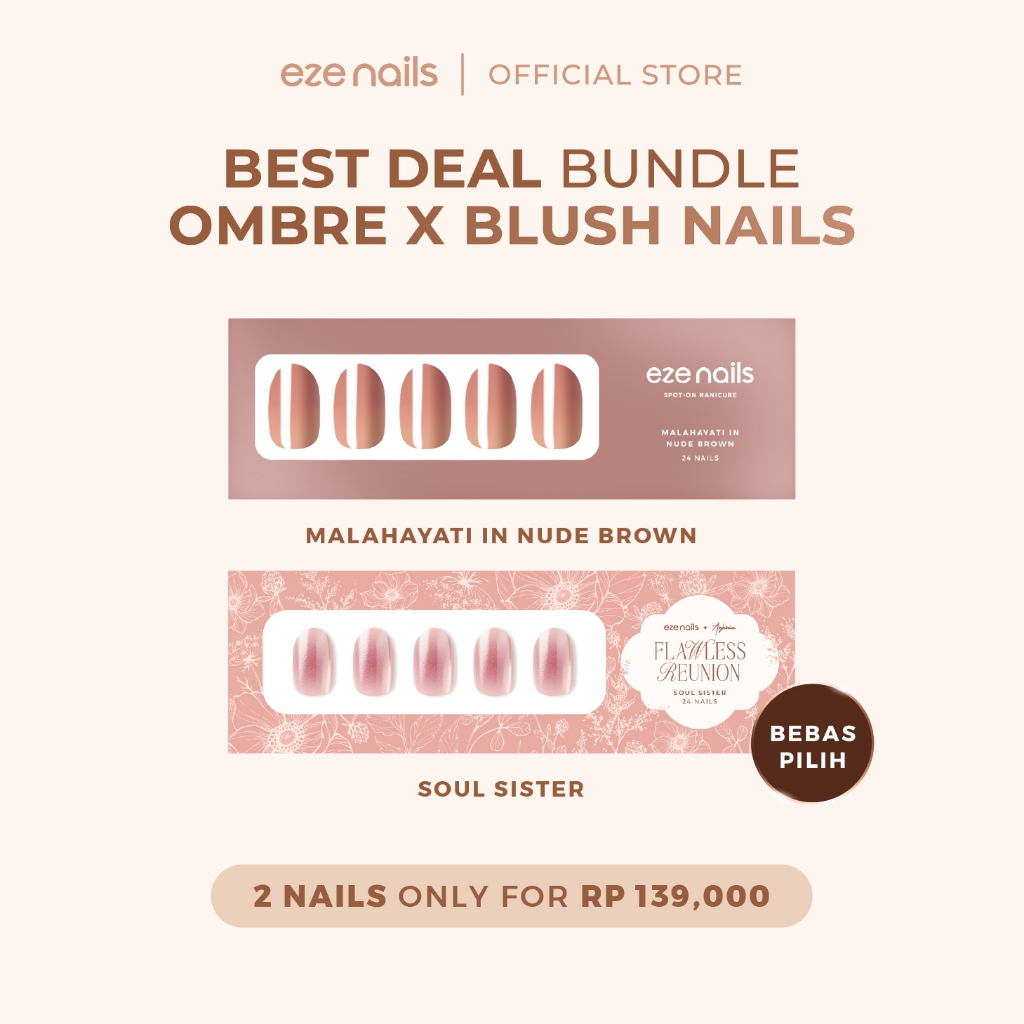 OMBRE X BLUSH NAILS BUNDLE (GET 2 กล่อง OFS) เล็บปลอม
