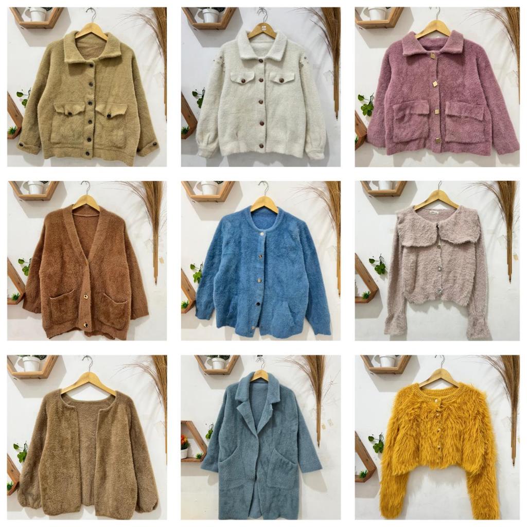 BATCH-13 FUZZY FUR CARDIGAN / THICK KNIT CARDIGAN / KNIT OUTER / FUZZY FUR