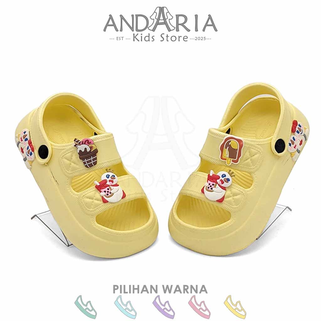 Andaria Kids Store - รองเท้าแตะเด็กพร้อม MIXUE Motif Size 20 - 25 / รองเท้าแตะเด็กพร้อมสติ๊กเกอร์ Bo