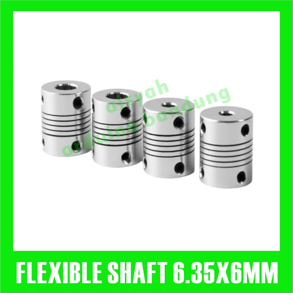 เพลาแบบยืดหยุ่น 6.35x6 มม. ข้อต่อมอเตอร์ CNC Coupler D19L25
