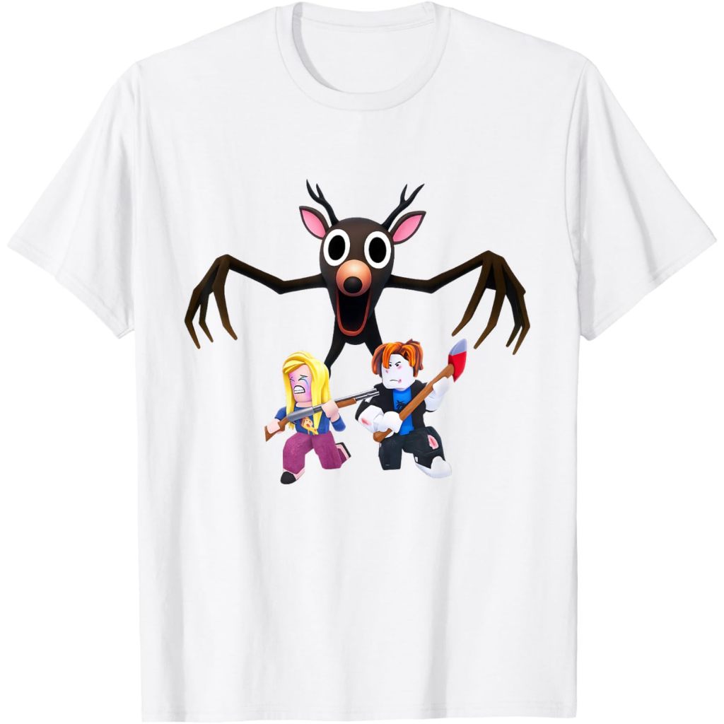 Deer in The Forest Kids 99 Nights Halloween Video Game Run เสื้อยืด
