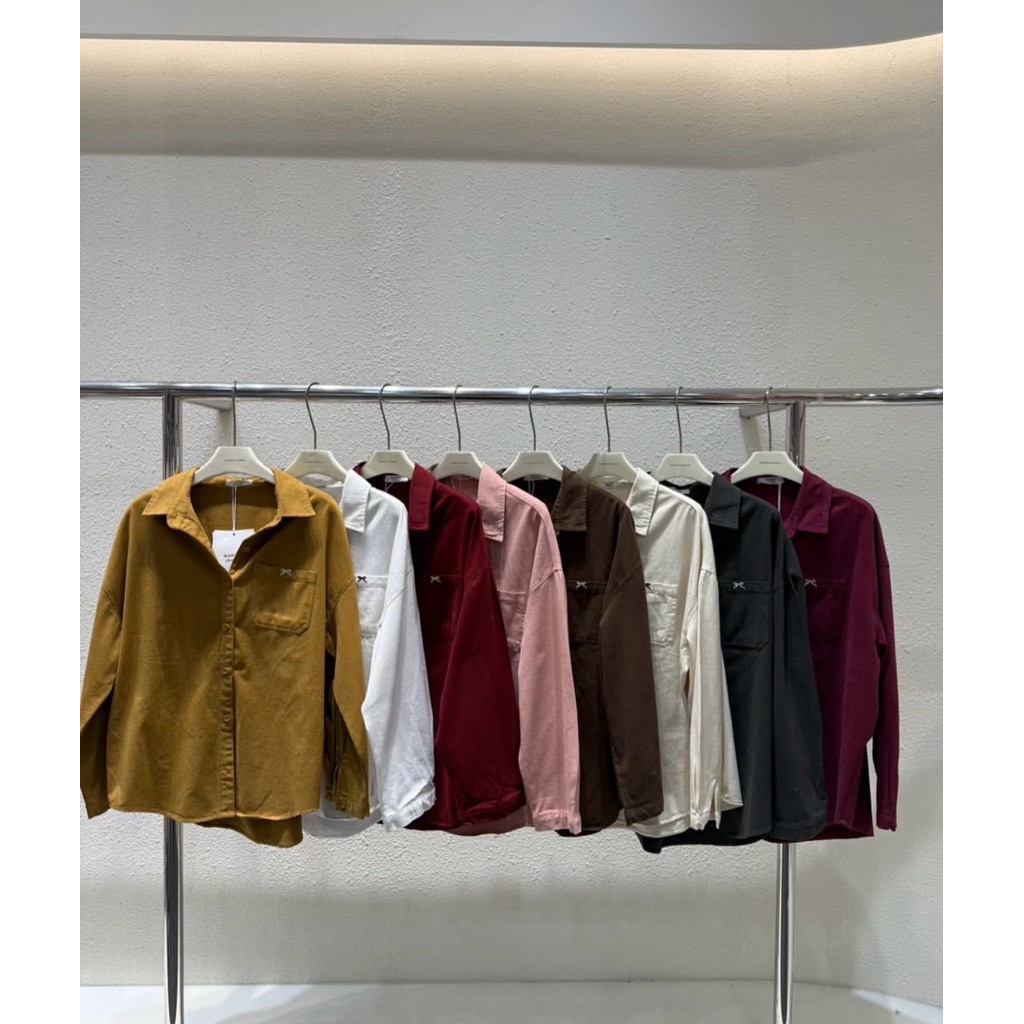 KEMEJA Wanwan clothing เสื้อเชิ้ตผู้หญิงแบรนด์ นําเข้า bkk วัสดุยีนส์เนื้อนุ่ม