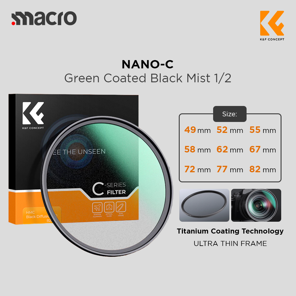 KNF Concept ฟิลเตอร์เลนส์ 49 มม. Nano-C Black Mist 1/2 Filter K&F Concept