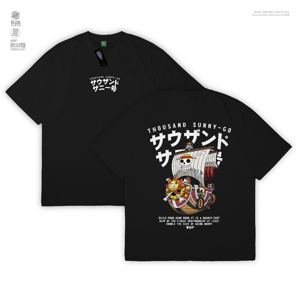 DJA Kaos Thousand Sunny Straw Hat Pirates One Piece Luffy เสื้อยืดอะนิเมะมังงะเสื้อผ้า