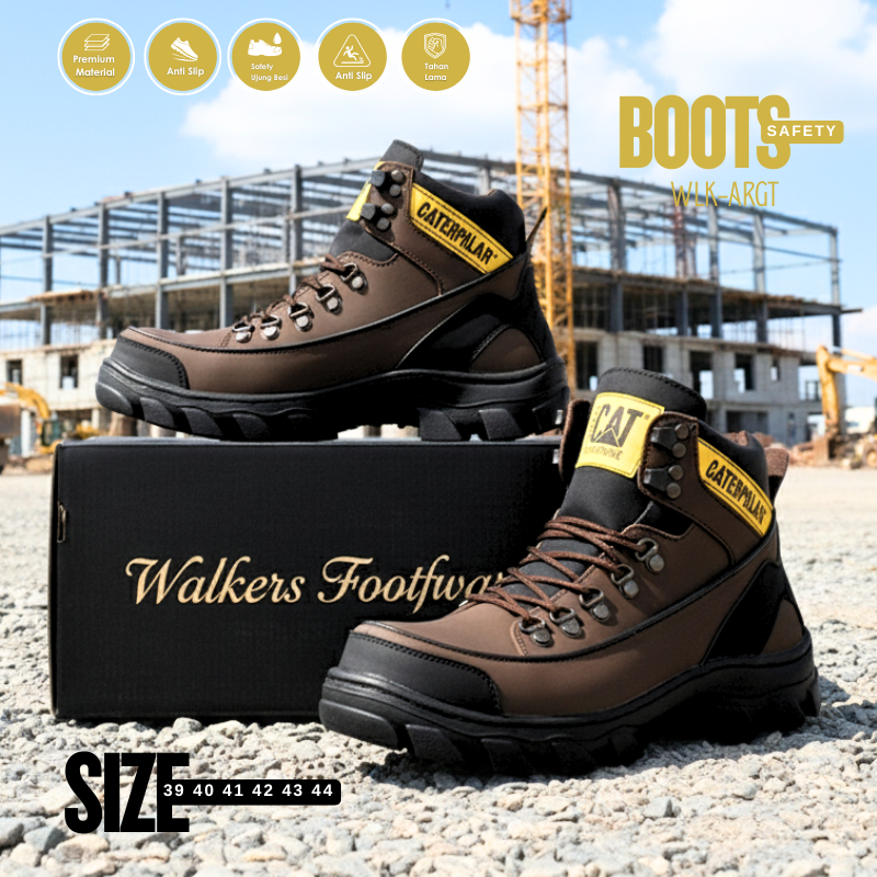 Caterpillar Toe Cap รองเท้าเซฟตี้ผู้ชาย Steel Toe Outdoor Field Work Tracking Shoes