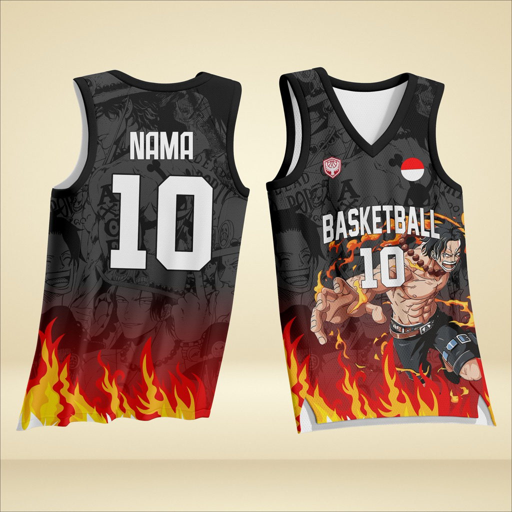 เสื้อบาสเก็ตบอล One Piece X Portgas D ACE ACE ACE