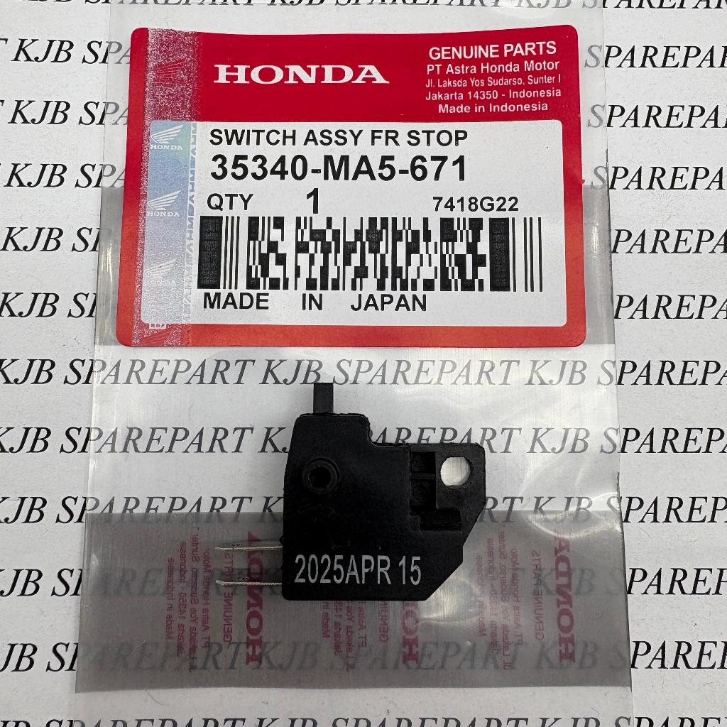 35340-MA5-671 สวิตช์เบรคหน้า FR.Stop – Genio, Kharisma, Revo, Supra X 125, Vario 110 CW Original Jap