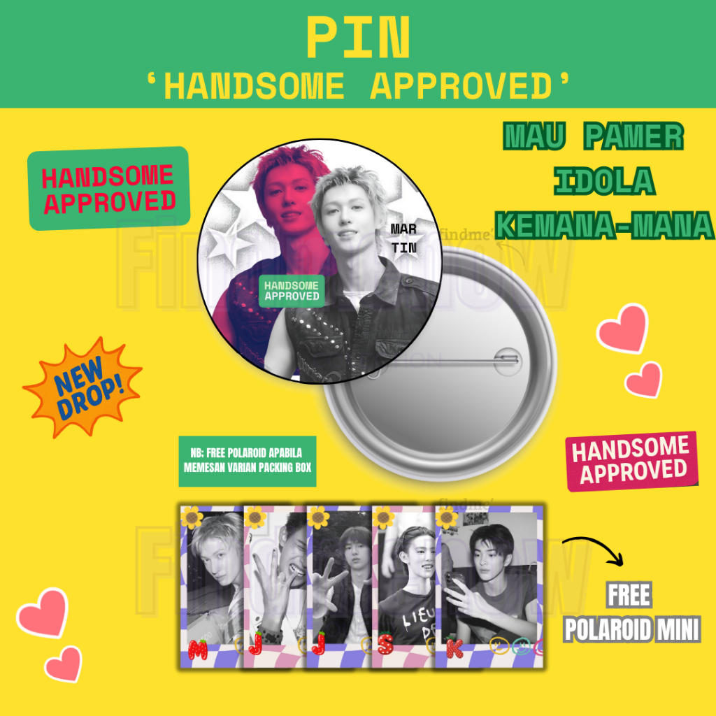 PIN HANDSOME APPROVED+POLAROID CORTIS MARTIN JAMES JUHOON SEONGHEYEON KEONHO