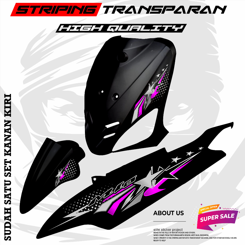 สติกเกอร์แถบโปร่งใสสําหรับรถจักรยานยนต์ Yamaha Mio Old/Sporty/Smile คุณภาพสูงล่าสุด H135