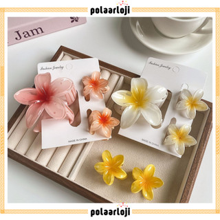 PA  3 PCS JEPIT RAMBUT AKRILIK MOTIF BUNGA KAMBOJA WANITA KOREAN STYLE IR126