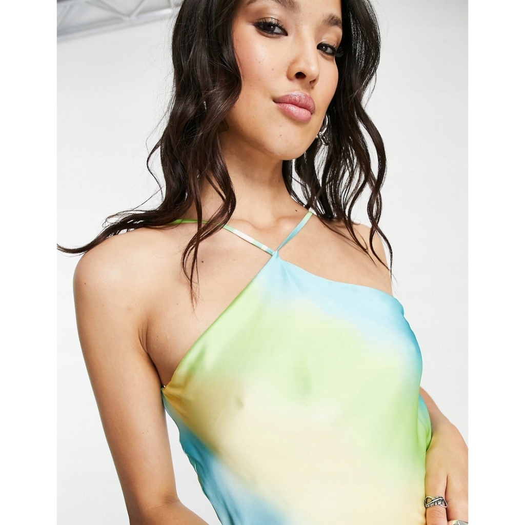 BERSHKA TIE DYE SATIN HALTER เสื้อกล้ามคอ