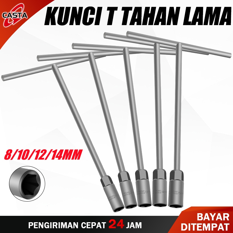 CASPA T-Wrench 8/10/12/14 มม. T-Socket ประแจ T-Type ประแจซ็อกเก็ตซ่อมประแจซ็อกเก็ต