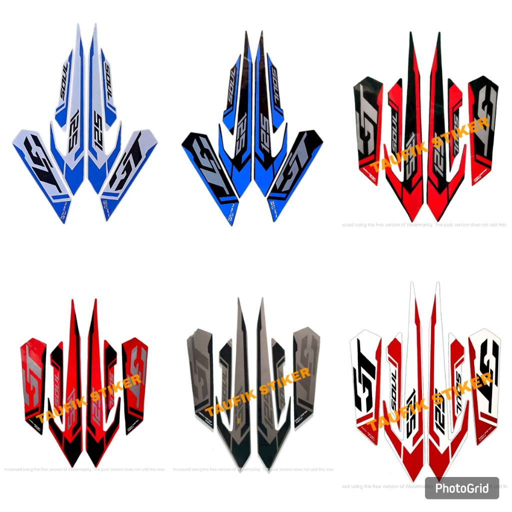 YAMAHA SOUL GT 125 2015 MOTORCYCLE BODY STRIPING STANDARD PAIR FULL SET