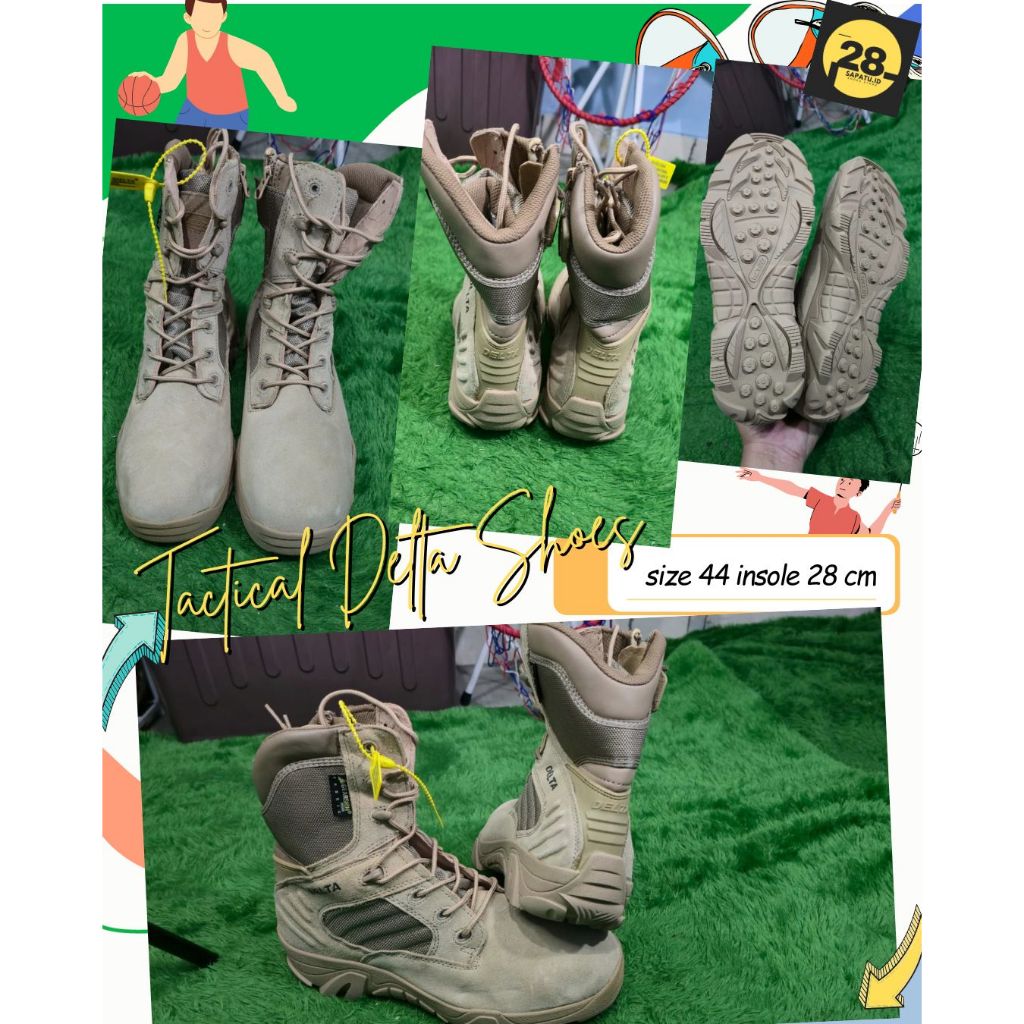 รองเท้าบูท Tactical Delta ขนาด 44 พื้นรองเท้า 28cm