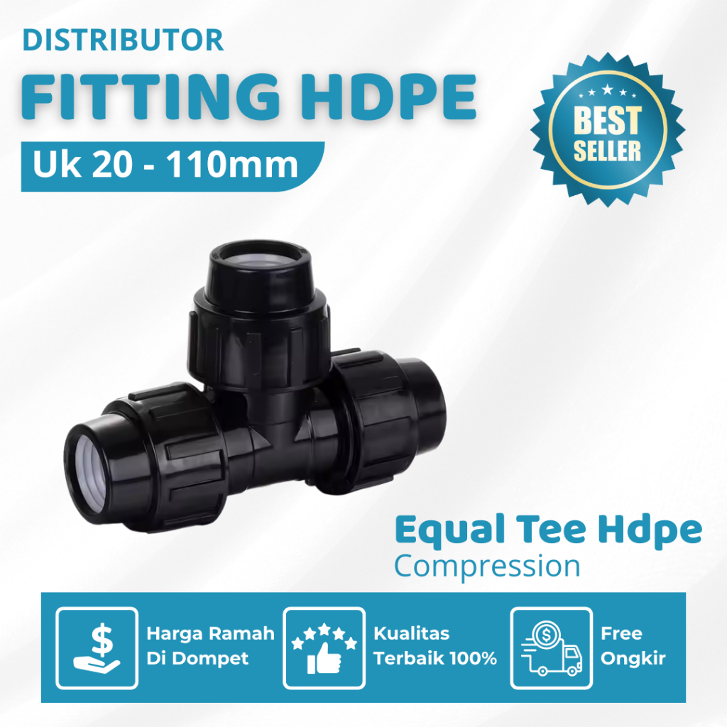 ข้อต่อ Hdpe Equal Tee 32mm การบีบอัด