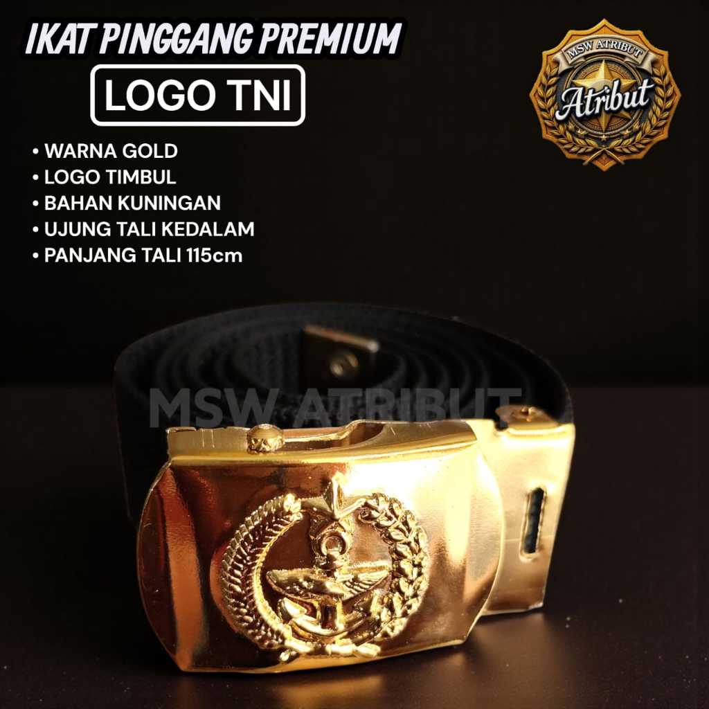 (PREMIUM) เข็มขัด PREMIUM TNI LOGO / เข็มขัด TNI / เข็มขัดหัวเข็มขัดทองเหลือง [ภาพเดิม]