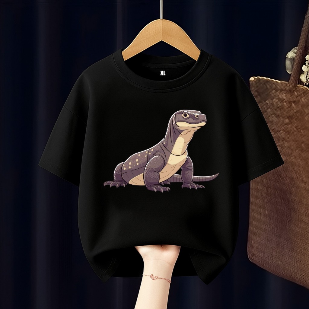 KOMODO DRAGON CARTOON CHILDRENS เสื้อยืดฟรี CUSTOM NAME