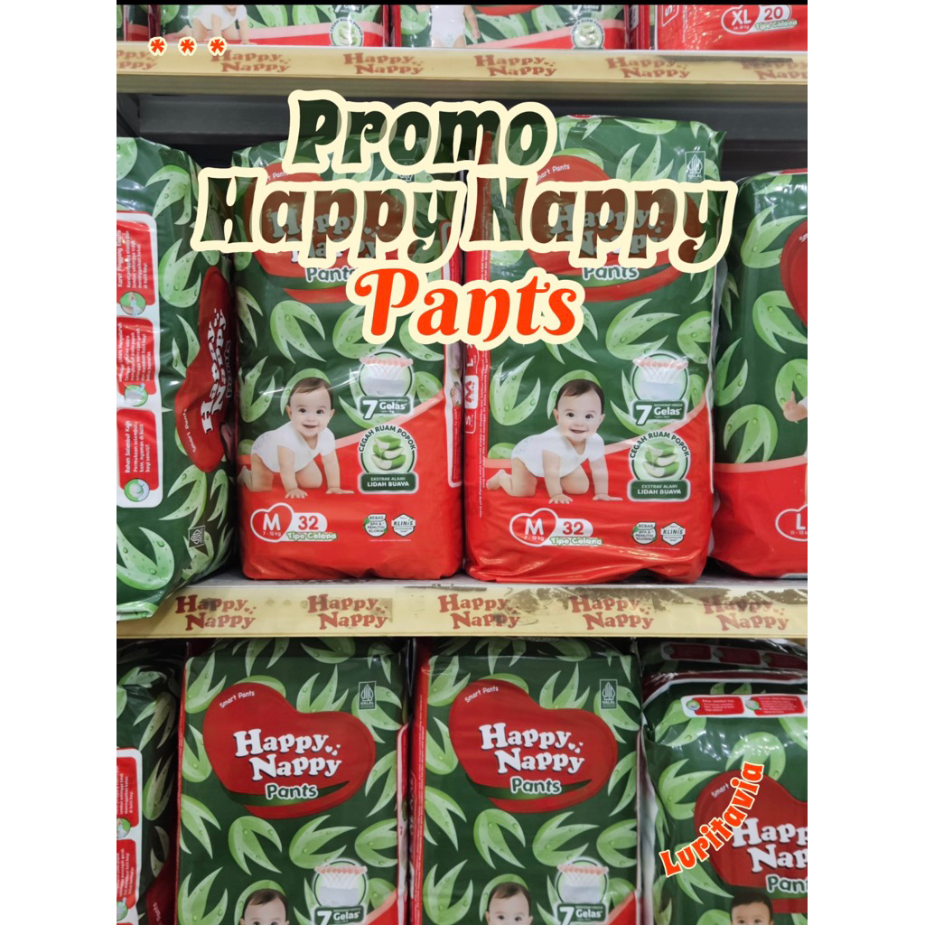 ลูริตาเวีย.id | Happy Nappy Pants ผ้าอ้อม M34 & L30 กางเกง