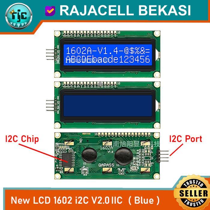 โมดูล LCD สีฟ้า 1602 + i2C IIC กระเป๋าเป้สะพายหลัง LCD สําหรับ Arduino - ใหม่ I2C V2.0