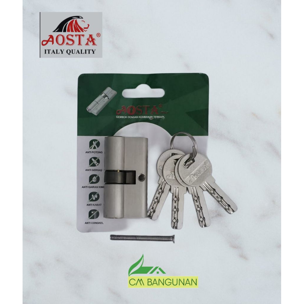 AOSTA กระบอกล็อคประตูขนาดใหญ่และขนาดกลางหัวใจทองเหลือง