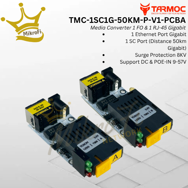 Tarmoc TMC-1SC1G-50KM-P-V1-PCBA | ตัวแปลงสื่อ HTB GS03 50km 1 FO 1 LAN / 1FO 1LAN | 1SC 1LAN / 1 SC 