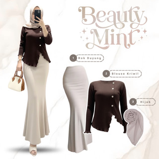 Outfit Hijab OOTD Kekinian Terbaru (Rok Duyung + Blouse Kriwil + Bella Square) - KA190