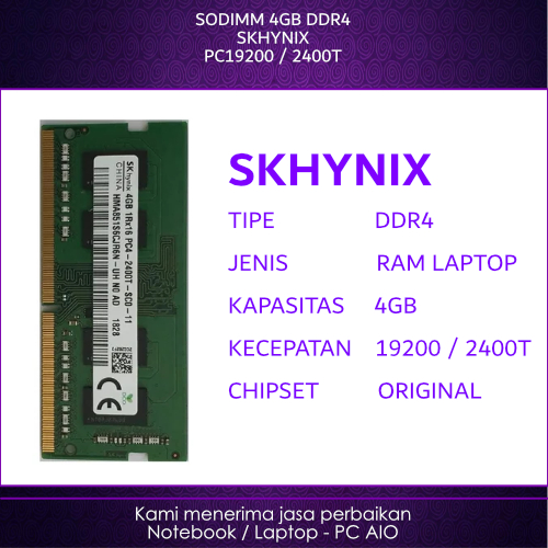 Sodimm SKHynix Hynix 4GB DDR4 PC19200 2400Mhz