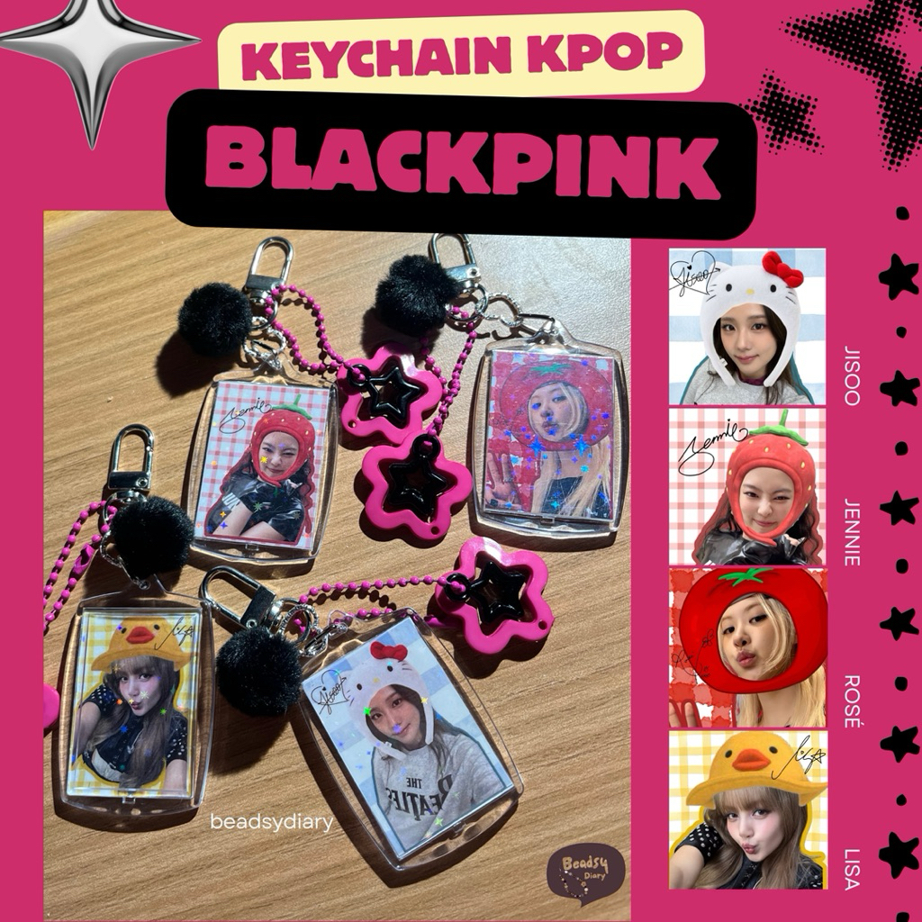 พวงกุญแจ Bagcharm Fan merch KPop Blackpink | พวงกุญแจ Bagcharm Jisoo Jennie Rose Lisa Blackpink