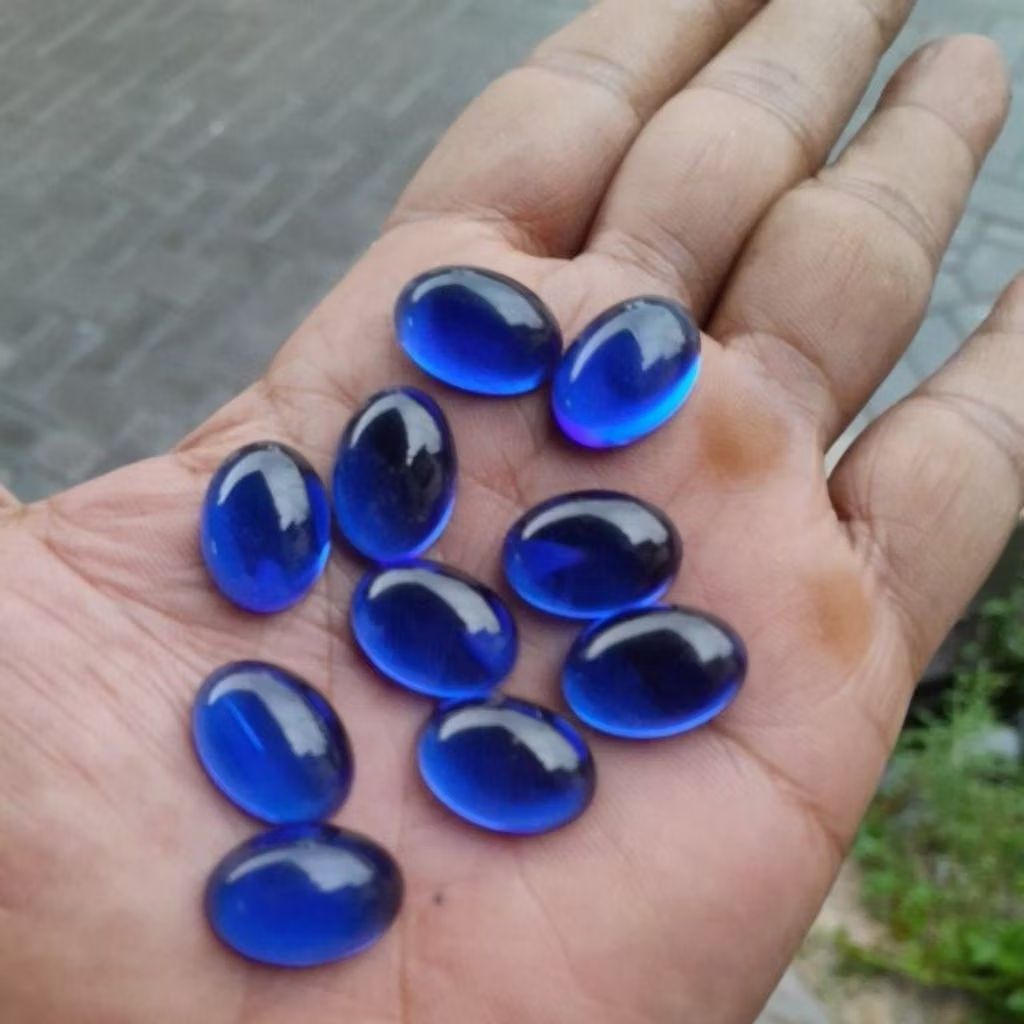 พลอย Royal King Sapphire Blue Cyklop ที่ดีที่สุด 18x13mm