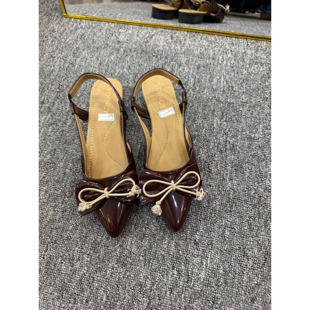 Vinnci Back Strap Ribbon Flatshoes Sandals FREE BOX| รองเท้าผู้หญิง | รองเท้าส้นสูงปาร์ตี้อินเทรนด์ 