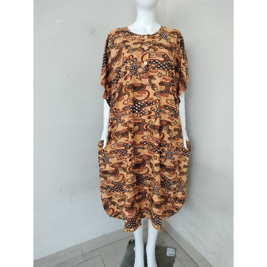 JESS JESS JESS || เดรสม้าทองรุ่นกระดุมค้างคาว/ks 339 รอบอก 140ซม