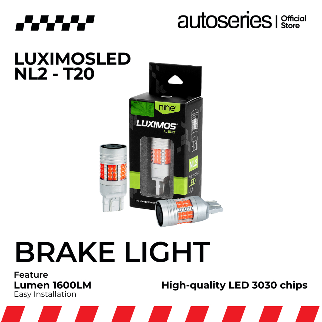 MATA LUXIMOS ไฟเบรครถจักรยานยนต์รถยนต์พร้อมพัดลม T20 30W Dajjal Super Bright 48 จุด NL2 - AUTOSBY