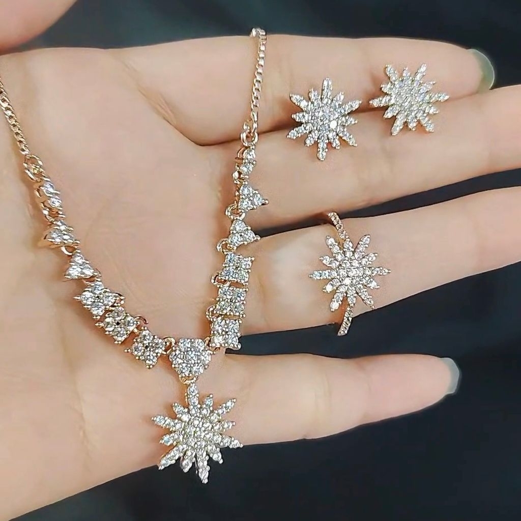 Xuping88 Set Tura Star Rosegold Titanium เครื่องประดับปาร์ตี้ผู้หญิง