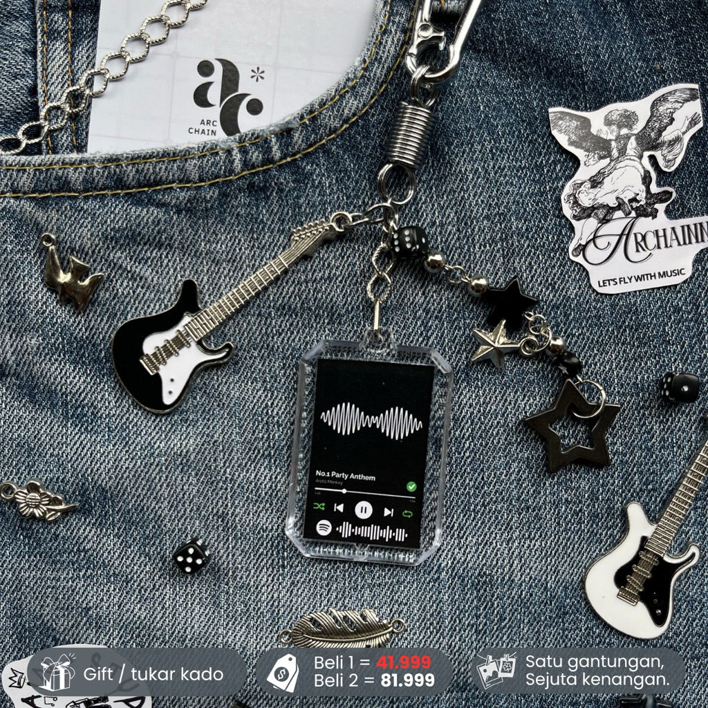 GANTUNGAN I Wanna Be Yours Spotify Music Keychain - พวงกุญแจสุนทรียศาสตร์ Viral Y2K เพลงโปรด