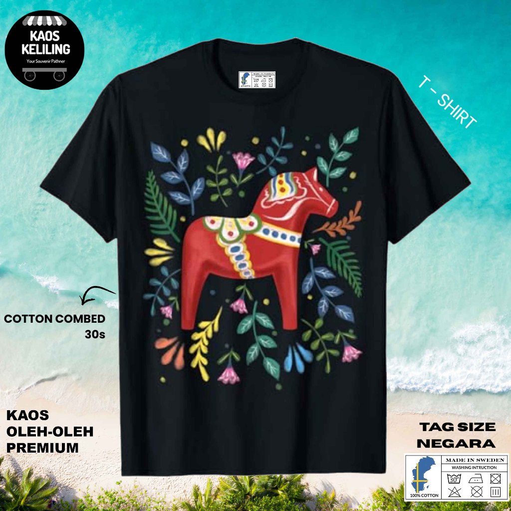 SWEDEN SOUVENIR เสื้อยืด SWEDEN 3 พร้อมต้นฉบับ SWEDEN LABEL TAG ของขวัญพรีเมี่ยม SOUVENIR CLOTHES
