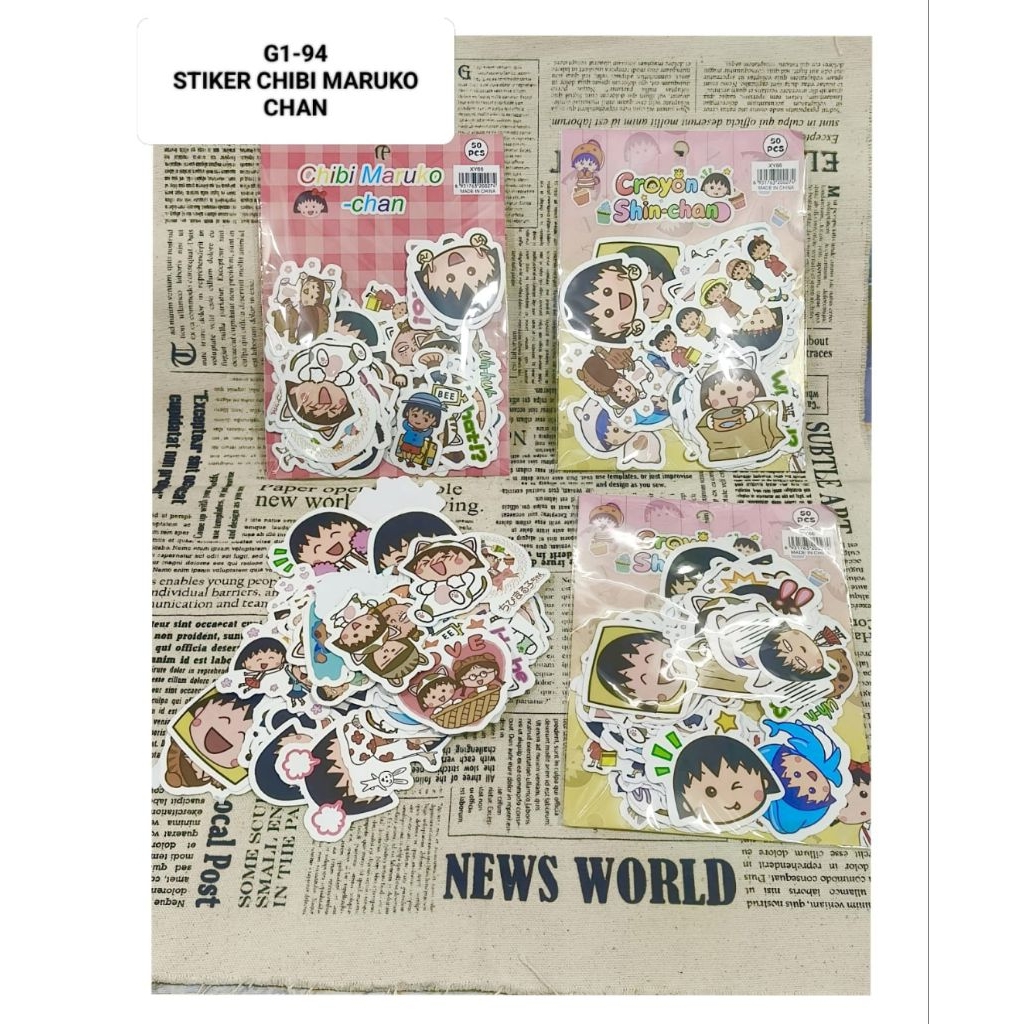 สติ๊กเกอร์ Maruko chan และ sinchan & sanrio