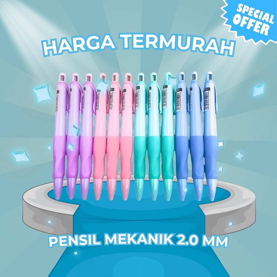 TIZO - MECHANICAL PENCIL / MECHANICAL PENCIL TM02930 2B 2.0MM + AESTHETIC PASTEL PERUNCING