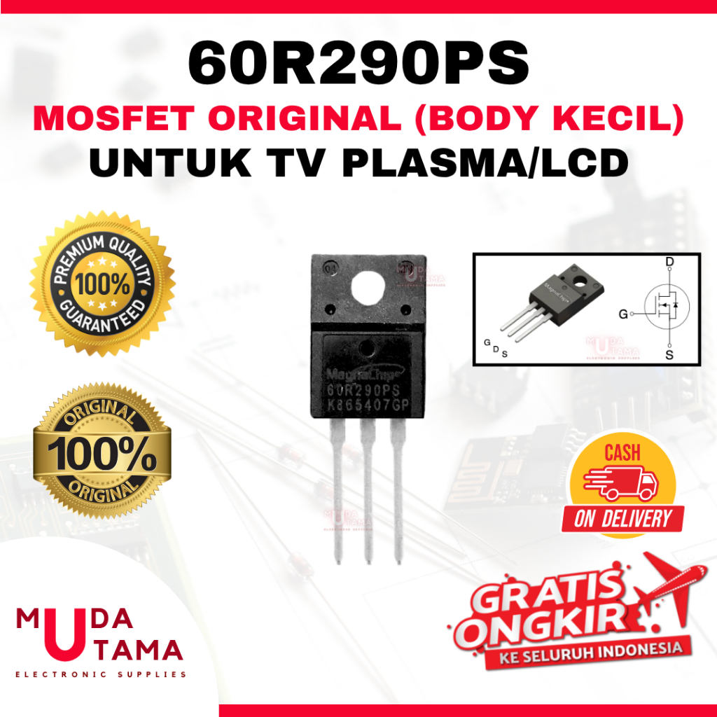 TR Mosfet 60R290PS ORIGINAL TV Plasma LCD LED Small Body - TR 60R290PS 60R290 PS - TR TV Plasma LCD 
