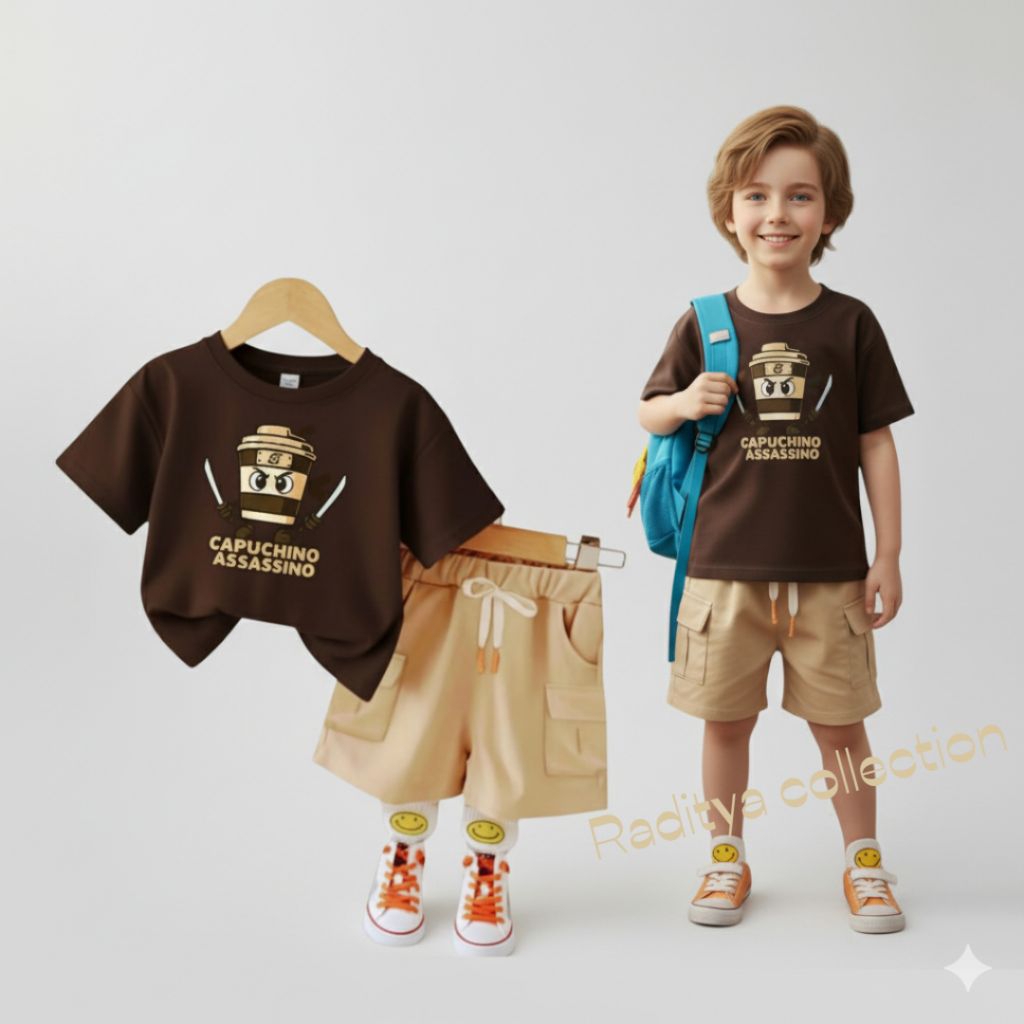 ANOMALI BOYS CLOTHES 1-5 ปี ASSASINO CAPPUCCINO BOYS CLOTHES SET