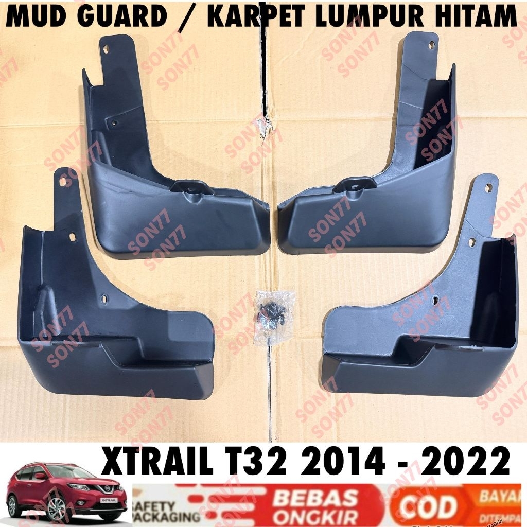 กันโคลน Grand New Xtrail T32 2014 2016 2018 2020 2022 พรมโคลนสีดํา