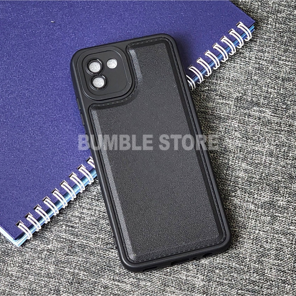 Bumble - Case Leather Pro Black Softcase Samsung A03 Samsung A03S Samsung A04 Samsung A04E Samsung A