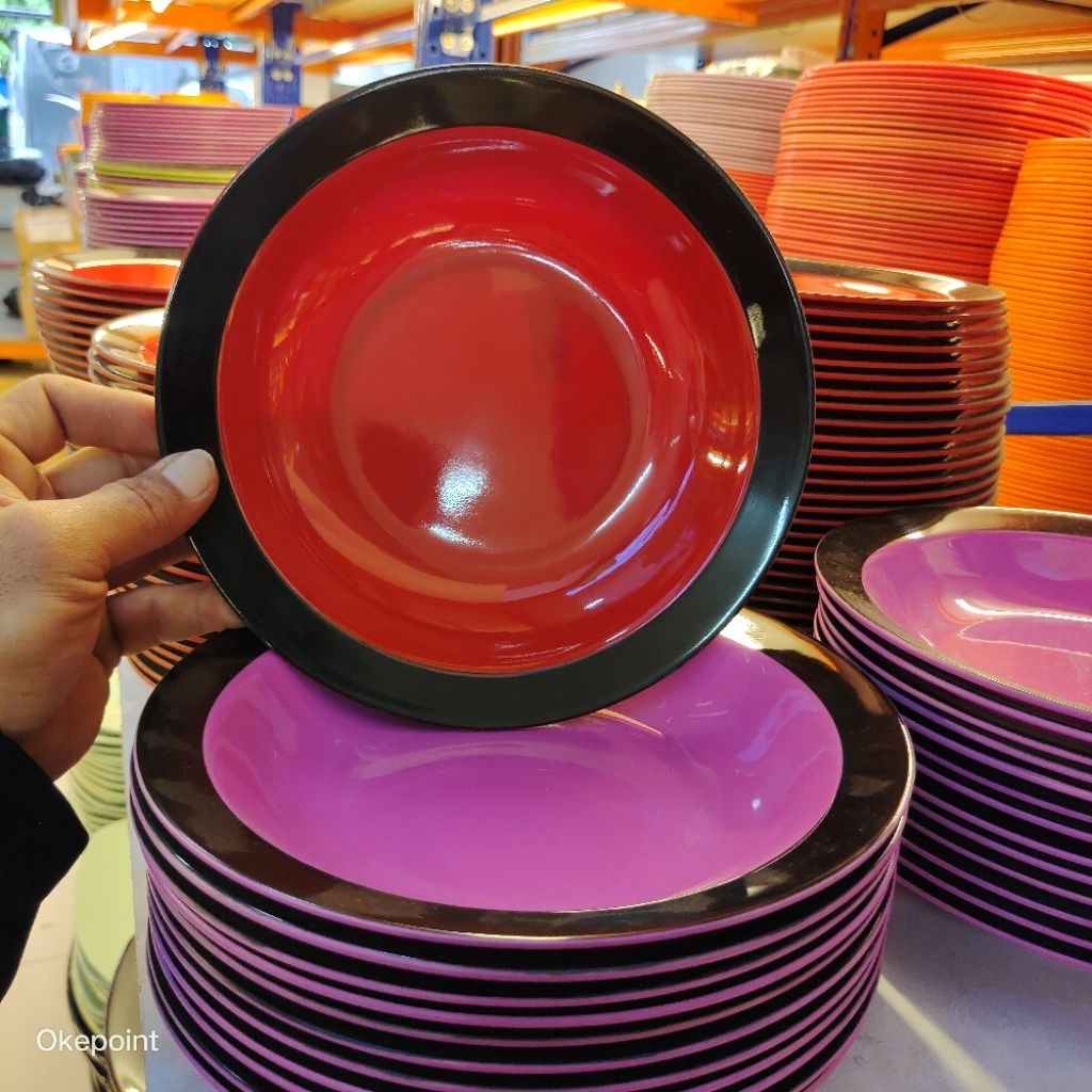 จานลึก9นิ้วพร้อมไวกิ้งเมลามีน2สี ราคา09-6SMF